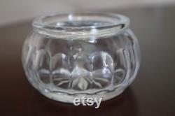 Vintage Crystal Powder Jar with Silver Plated Lid