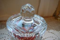 Vintage Cut Crystal Covered Jar Made in Zawiercie Poland Genuine 24 Lead Crystal