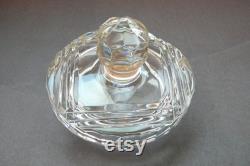 Vintage Cut Crystal Covered Jar Made in Zawiercie Poland Genuine 24 Lead Crystal