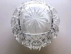 Vintage Cut Crystal Powder Jar, Clear Cut Faceted Crystal, Collectible Crystal Powder Jar