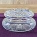 Vintage Cut Crystal Powder Pot Starburst and Swirl Design