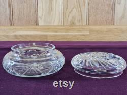 Vintage Cut Crystal Powder Pot Starburst and Swirl Design