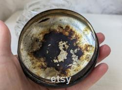 Vintage Cut Glass Dresser Jar with Yellow Lid