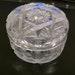 Vintage Cut Glass Powder Jar, Cut Glass Vanity Jar