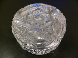 Vintage Cut Glass Powder Jar, Cut Glass Vanity Jar