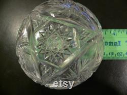 Vintage Cut Glass Powder Jar, Cut Glass Vanity Jar