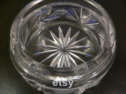 Vintage Cut Glass Powder Jar, Cut Glass Vanity Jar