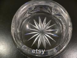 Vintage Cut Glass Powder Jar, Cut Glass Vanity Jar