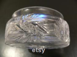 Vintage Cut Glass Powder Jar, Cut Glass Vanity Jar