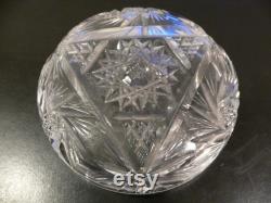 Vintage Cut Glass Powder Jar, Cut Glass Vanity Jar