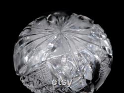 Vintage Cut Glass Powder Jar Lidded Box Trinket Vanity