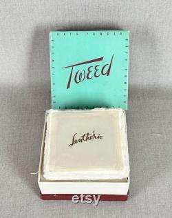 Vintage Deadstock Tweed Lentheric Bath Powder Sealed, Original Box