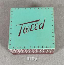 Vintage Deadstock Tweed Lentheric Bath Powder Sealed, Original Box