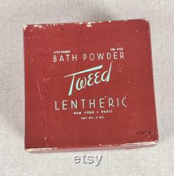 Vintage Deadstock Tweed Lentheric Bath Powder Sealed, Original Box