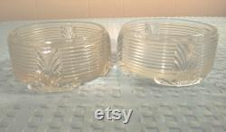 Vintage Deco Design Glass Powder or Trinket Jar Set of 2