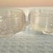 Vintage Deco Design Glass Powder or Trinket Jar Set of 2