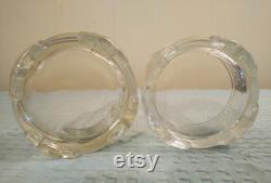 Vintage Deco Design Glass Powder or Trinket Jar Set of 2