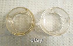 Vintage Deco Design Glass Powder or Trinket Jar Set of 2