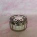 Vintage Dresser Dish, Vanity Glass Jar Silver Plate Ornate Floral and Scrolls Lid, Retro Vanity