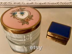 Vintage Dresser Powder Jar with Small Compact