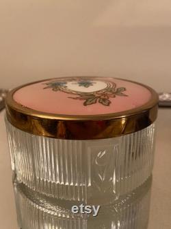 Vintage Dresser Powder Jar with Small Compact
