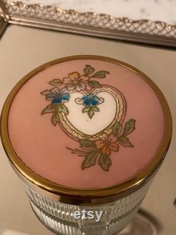 Vintage Dresser Powder Jar with Small Compact