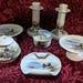 Vintage Dresser Vanity Set 7pc. Bone China Japan Hand Painted Scenery