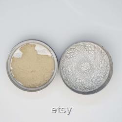 Vintage Dubarry Powdrette Tin Antique Aluminum Cosmetic Tin Vanity Storage 1910's 1920's Tin Face Powder Box