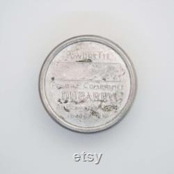 Vintage Dubarry Powdrette Tin Antique Aluminum Cosmetic Tin Vanity Storage 1910's 1920's Tin Face Powder Box