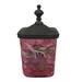 Vintage Early 1900 s Victorian Vanity Powder Jar Cranberry Painted Glass