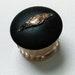 Vintage Ebony and Silver Crystal Rouge Powder Pot