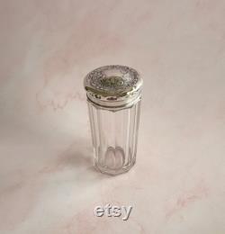 Vintage Edwardian Silver-Plate and Glass Talcum Powder Shaker Vanity Jar, Vintage Vanity