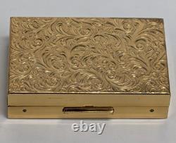 Vintage Elgin American Reuge Music Box Powder Compact Case Mirror Gold Tone