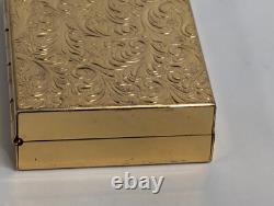 Vintage Elgin American Reuge Music Box Powder Compact Case Mirror Gold Tone