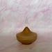 Vintage Empoli Frosted Satin Amber Glass Vanity Jar, Satin Italian Glass Bottle With Tall Frosted Clear Stopper