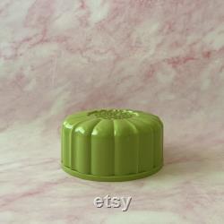 Vintage Empty Dusting Powder Box, April Showers, Green Plastic