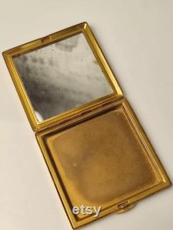 Vintage Enamel Trinket Powder Box rare boat sea rare beautiful box Soviet