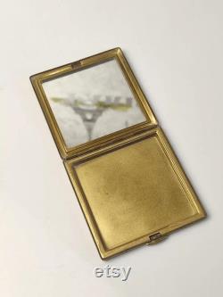 Vintage Enamel Trinket Powder Box rare boat sea rare beautiful box Soviet