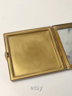 Vintage Enamel Trinket Powder Box rare boat sea rare beautiful box Soviet