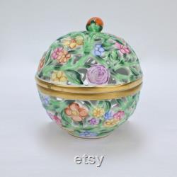 Vintage Estate Herend Porcelain Reticulated Potpourri Box 6213 C