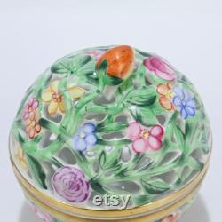 Vintage Estate Herend Porcelain Reticulated Potpourri Box 6213 C