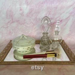 Vintage Etruria Mellor and Co., Old Paris Style White And Gold Gilt Porcelain Covered Powder Dish