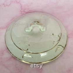 Vintage Etruria Mellor and Co., Old Paris Style White And Gold Gilt Porcelain Covered Powder Dish