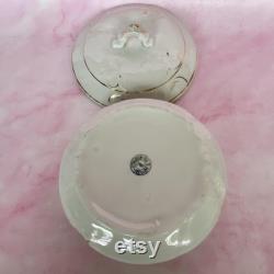 Vintage Etruria Mellor and Co., Old Paris Style White And Gold Gilt Porcelain Covered Powder Dish