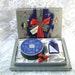 Vintage Evening in Paris Gift Box Bourjois 1940s Christmas Gift Set, Unopened Powder Rachel No.2, Empty Cobalt Glass Perfume Bottle, EIP