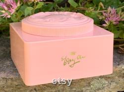 Vintage Evyan Perfumes Pink Plastic Powder Box with Art Nouveau Design Empty Vintage Powder Container Vanity, Boudoir, Bathroom