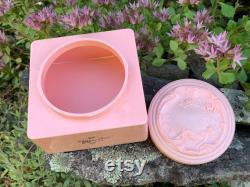 Vintage Evyan Perfumes Pink Plastic Powder Box with Art Nouveau Design Empty Vintage Powder Container Vanity, Boudoir, Bathroom