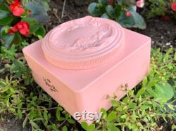 Vintage Evyan Perfumes Pink Plastic Powder Box with Art Nouveau Design Empty Vintage Powder Container Vanity, Boudoir, Bathroom