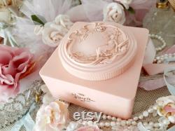 Vintage Evyan Pink Art Nouveau Powder Box White Shoulders