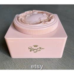 Vintage Evyan Pink Shoulders Cameo Powder Square Box and Puff FULL Art Nouveau 8oz